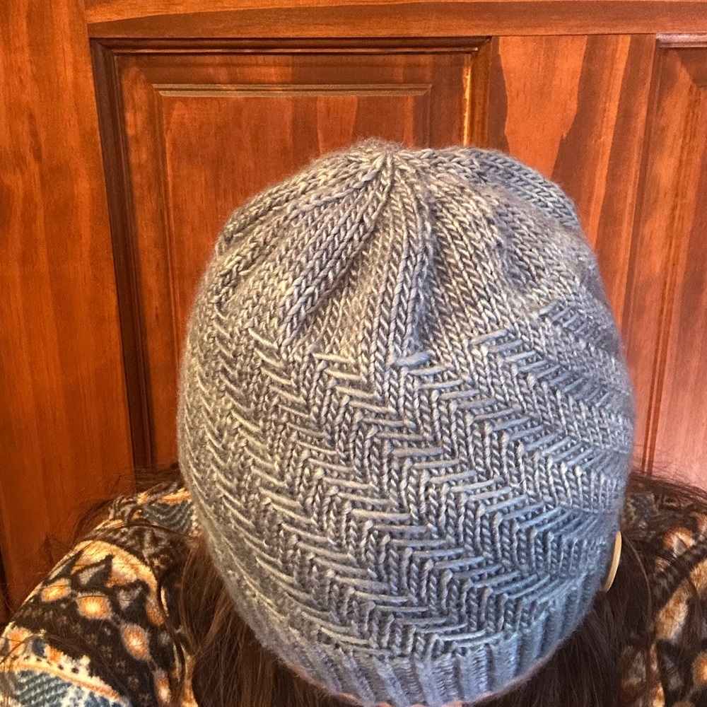 Blue Silk and Wool Handmade Hat - Picture 7 of 7